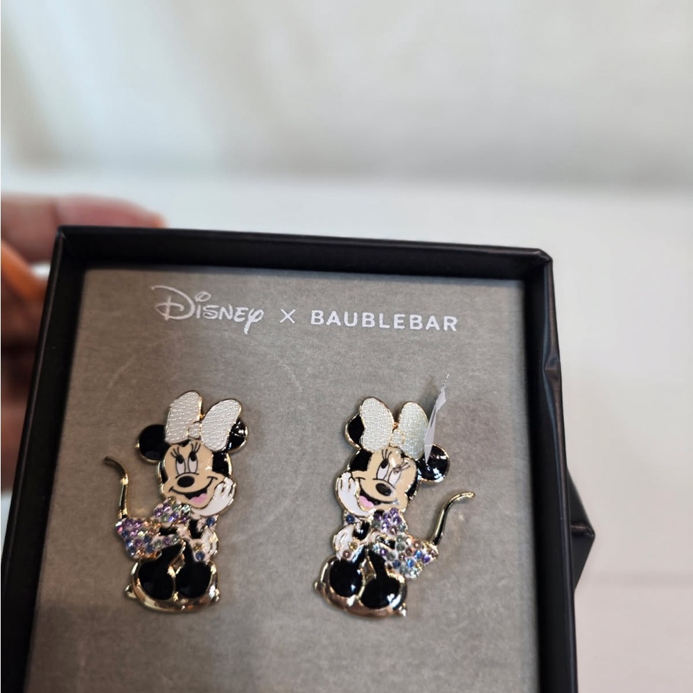 Disney BaubleBar Minnie Mouse Earrings - Black and Silver